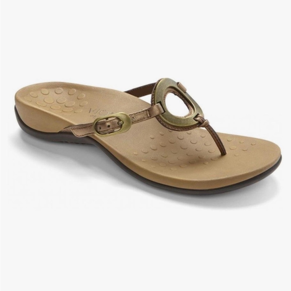 Vionic Bronze Karina Sandal Supportive Slip on Comfort Sandals Comfort 8 Thong